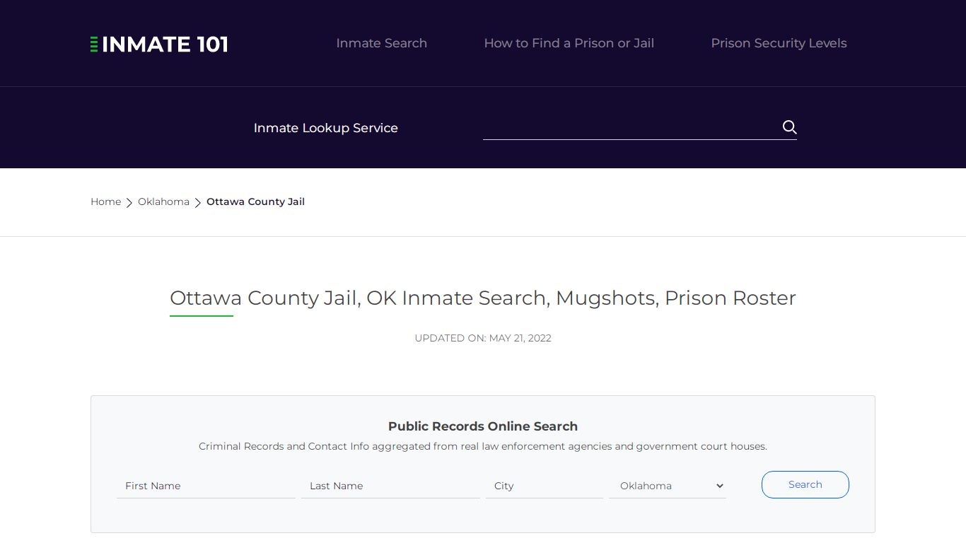 Ottawa County Jail, OK Inmate Search, Mugshots, Prison Roster